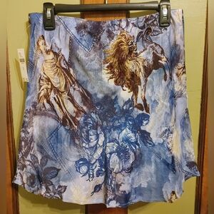 NWT! Anthropologie Tilda Mini Slip Skirt, Blue Patte, Size S/M, French Toile